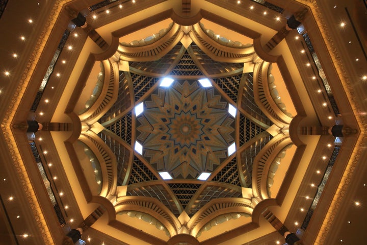 Dome above the lobby area. Emirates Palace. 2005. Emirate of Abu Dhabi. (Photo by: Godong/Universal Images Group via Getty Images)