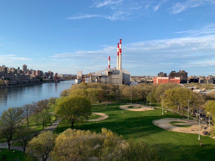 A view of the Ravenswood Generating Station from the Ed Koch Queensboro Bridge. The power plant is building New York State's largest battery. 