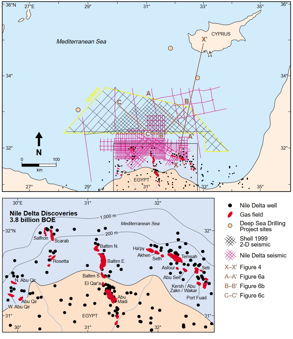 Εικόνα 11: Οι σεισμικές έρευνες και τα κοιτάσματα φυσικού αερίου που ανακάλυψε η Αίγυπτος στην Ανατολική...