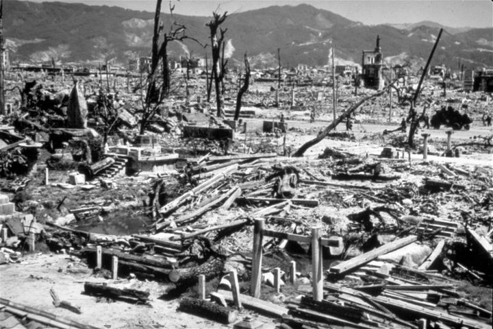 原爆が投下された日の広島の街（1945年8月6日）