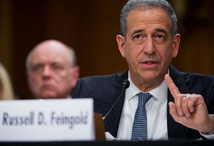 Former Sen. Russ Feingold (D-Wis.) said his organization, American Constitution Society, has more than 40 working groups across the United States ready to propose judicial nominees to Biden. He is pictured above testifying before a Senate Foreign Relations Committee hearing.