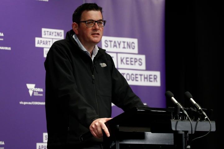 Victorian Premier Daniel Andrews speaks to the media at the daily briefing on August 09, 2020 in Melbourne, Australia. 