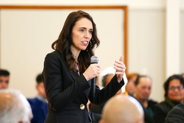 WELLINGTON, NEW ZEALAND - JULY 30: Prime Minister Jacinda Ardern speaks during a community meeting with COVID-19 community responders at Wainuiomata's Memorial Hall on July 30, 2020 in Wellington, New Zealand. Earlier in the day Prime Minister Jacinda Ardern announced a $27 million investment towards the rebuild of Naenae Pool as part of government's multi-billion dollar infrastructure package. Associate Housing Minister Kris Faafoi also announced an expansion of the Kainga Ora Homes and Communities Retrofit Programme to upgrade around 1500 older state houses at a cost of $500 million over the next two and a half years. (Photo by Hagen Hopkins/Getty Images)