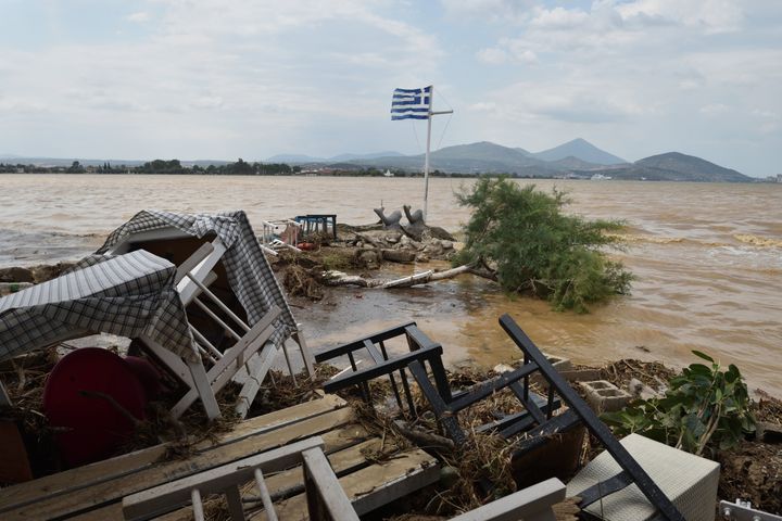 Εύβοια - Μπούρτζι - Μεγάλη η καταστροφή από τη φονική νεροποντί και τις πλημμύρες σε Πολιτικά Ψαχνά, Λευκαντί, Μπούρτζι. 8 συμπολίτες μας έχασαν τη ζωή τους (Photo by Nicolas Koutsokostas/NurPhoto via Getty Images)