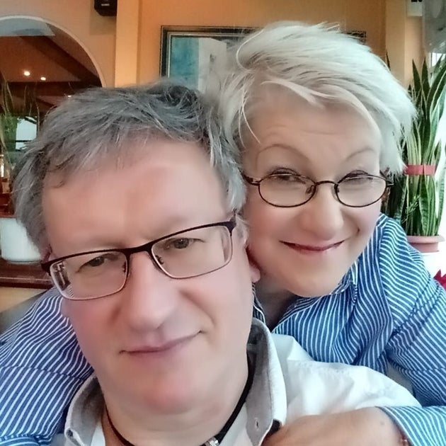The author, with her husband