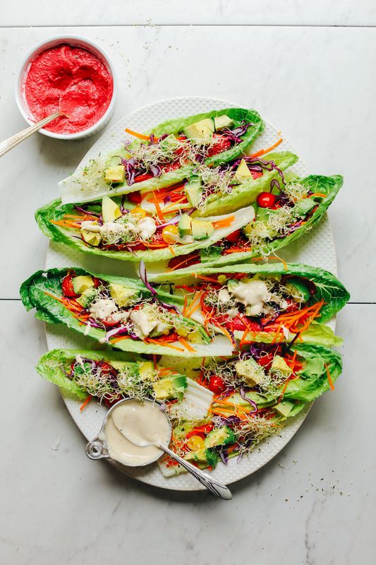 Rainbow &ldquo;Raw-maine&rdquo; Taco Boats from Minimalist Baker