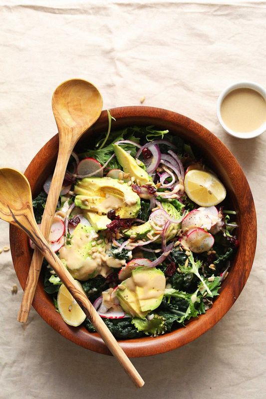 ﻿Five-Minute Green Salad with No-Mix Tahini Dressing from Minimalist Baker