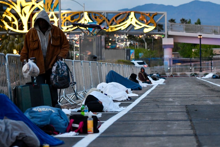 After shelter residents tested positive for COVID-19 in Las Vegas, the city moved its homeless population to parking lots.