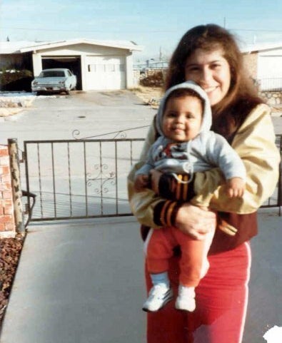 Baby Candace and her mom in El Paso, Texas, circa