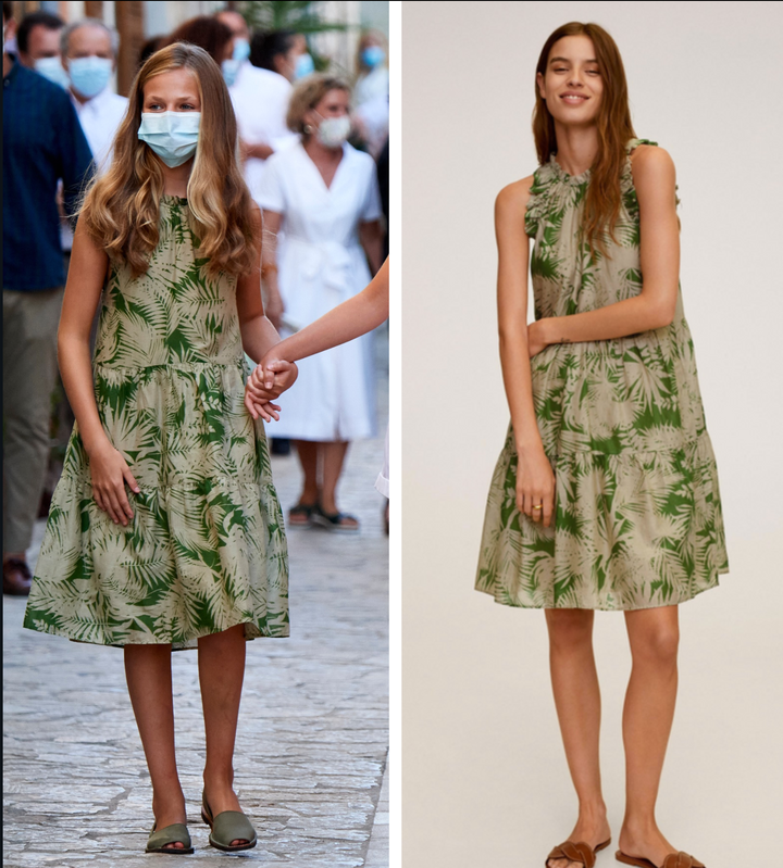 El vestido tropical verde de Mango de la princesa Leonor.