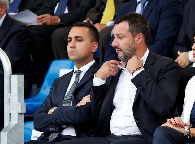 Luigi Di Maio and Matteo Salvini during the 202nd Anniversary of the Foundation of the Prison Police...