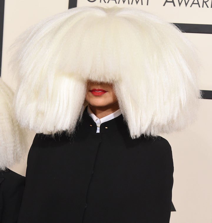 Sia arrives at the The 57th Annual GRAMMY Awards on February 8, 2015 in Los Angeles, California. 