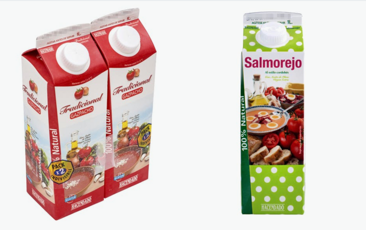 Gazpacho y salmorejo de Hacendado.