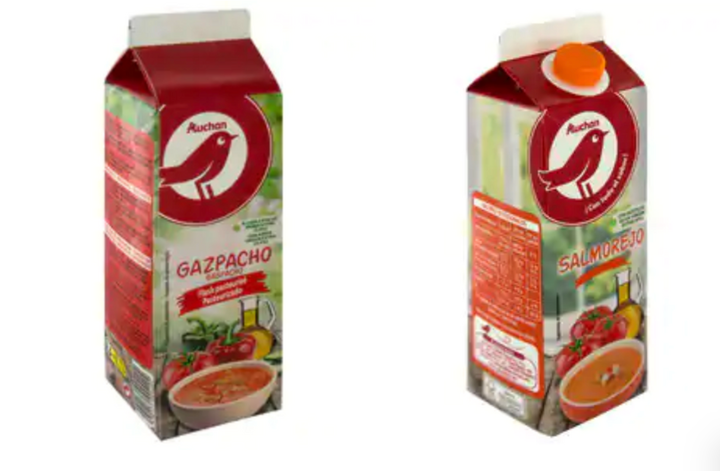 Gazpacho y salmorejo de Auchan.