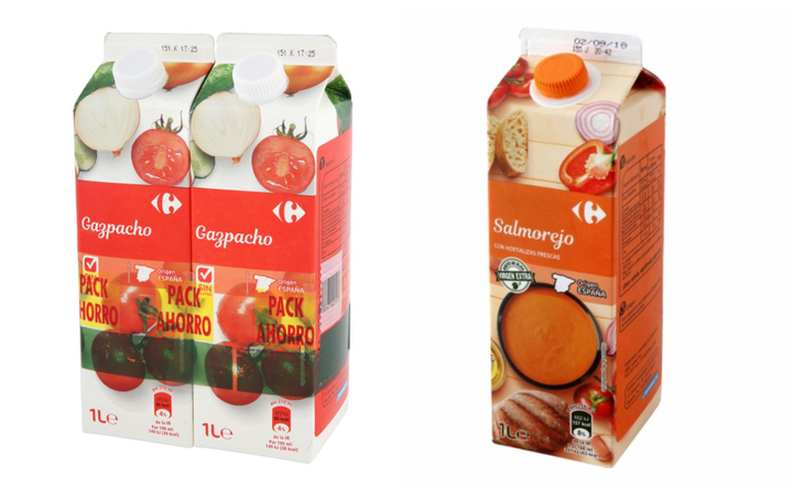 Gazpacho y salmorejo de Carrefour