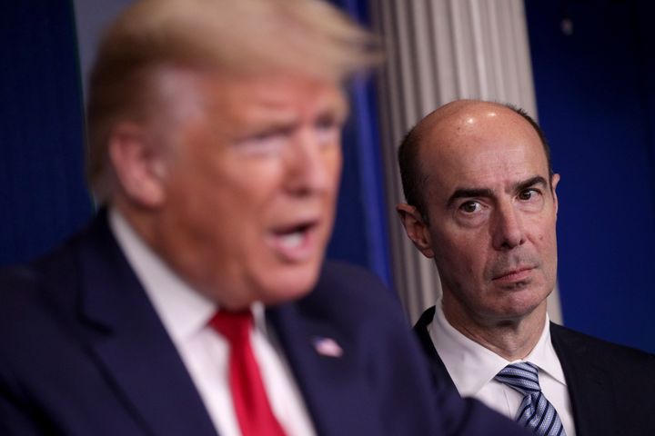 Labor Secretary Eugene Scalia, pictured in April, is overseeing a department that has been lax in enforcing worker protections during the coronavirus crisis, according to a watchdog report.