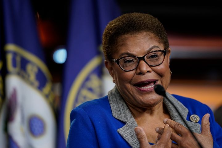 Rep. Karen Bass, chair of the Congressional Black Caucus, is a possible successor to Sen. Kamala Harris if the Democrats win the White House in November.