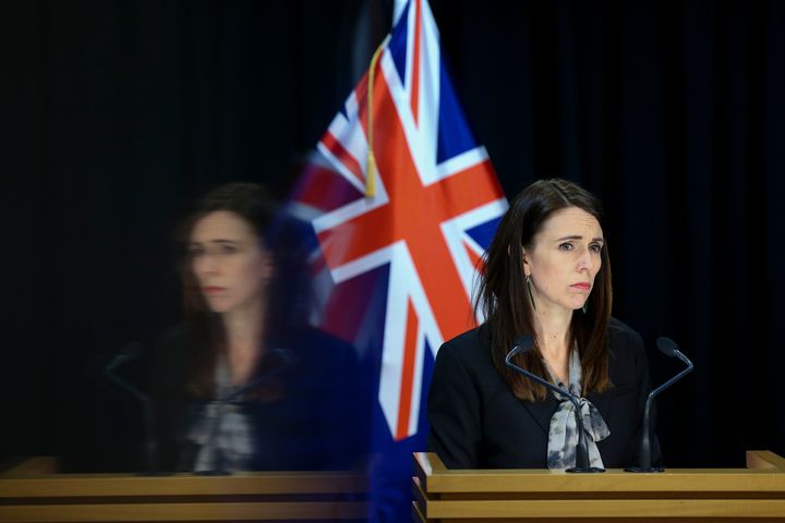 WELLINGTON, NEW ZEALAND - AUGUST 12: Prime Minister Jacinda Ardern speaks to media during a press conference at Parliament on August 12, 2020 in Wellington, New Zealand. COVID-19 restrictions have been reintroduced across New Zealand after four new COVID-19 cases were diagnosed in Auckland. (Photo by Hagen Hopkins/Getty Images)