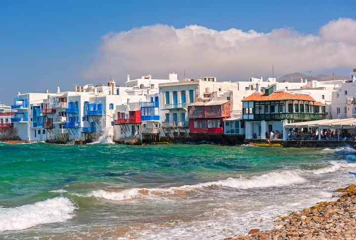 Famous quarter Little Venice in Mykonos