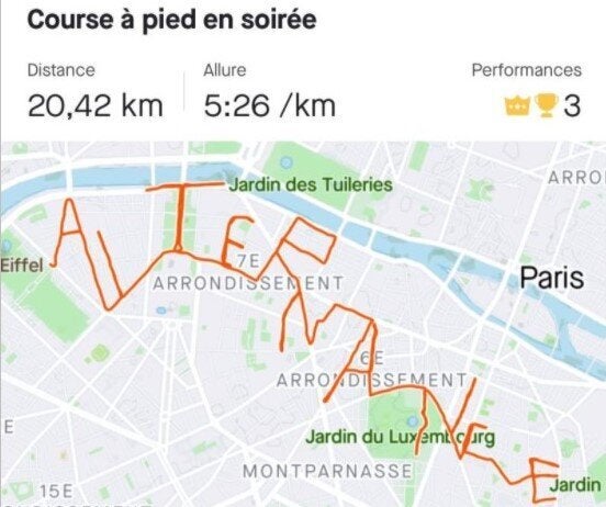 Pour décrocher une alternance, Agathe a couru 20km pour dessiner le mot