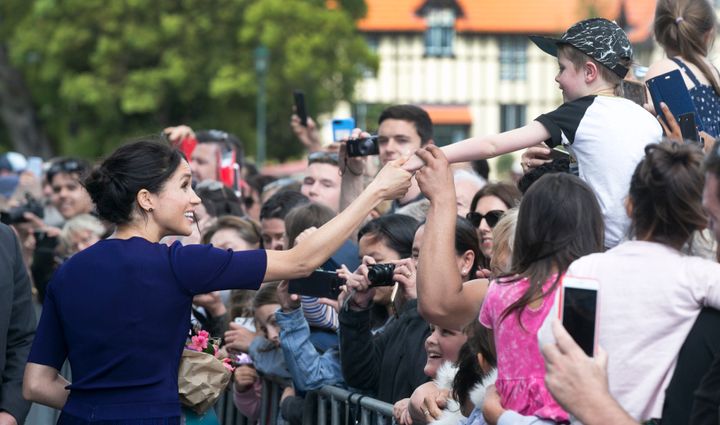 The Duchess of Sussex is used to charming crowds.&nbsp;