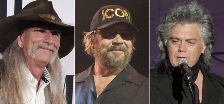 Songwriter Dean Dillon (L), Hank Williams Jr., and Marty Stuart are the newest inductees to the Country Music Hall of Fame.