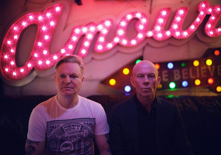 Erasure's Andy Bell (left) and Vince Clarke released their 18th album, "The Neon," this week. 