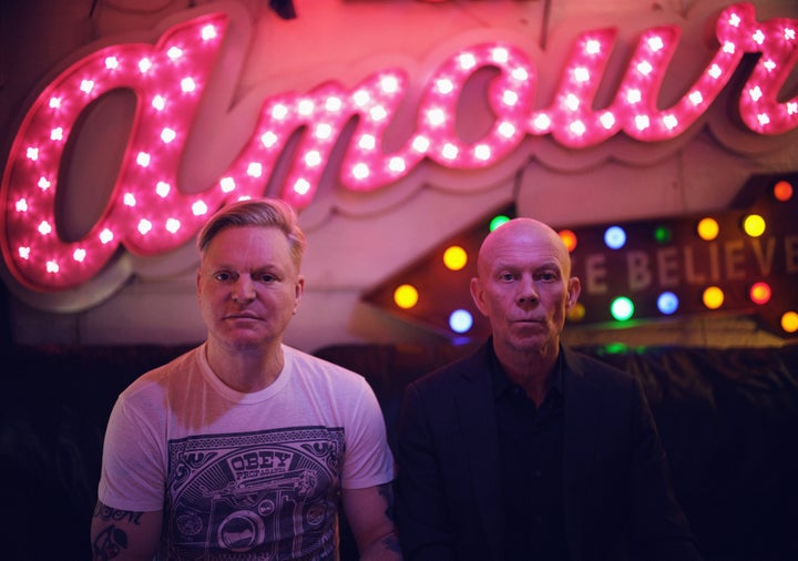 Erasure's Andy Bell (left) and Vince Clarke released their 18th album, "The Neon," this week.