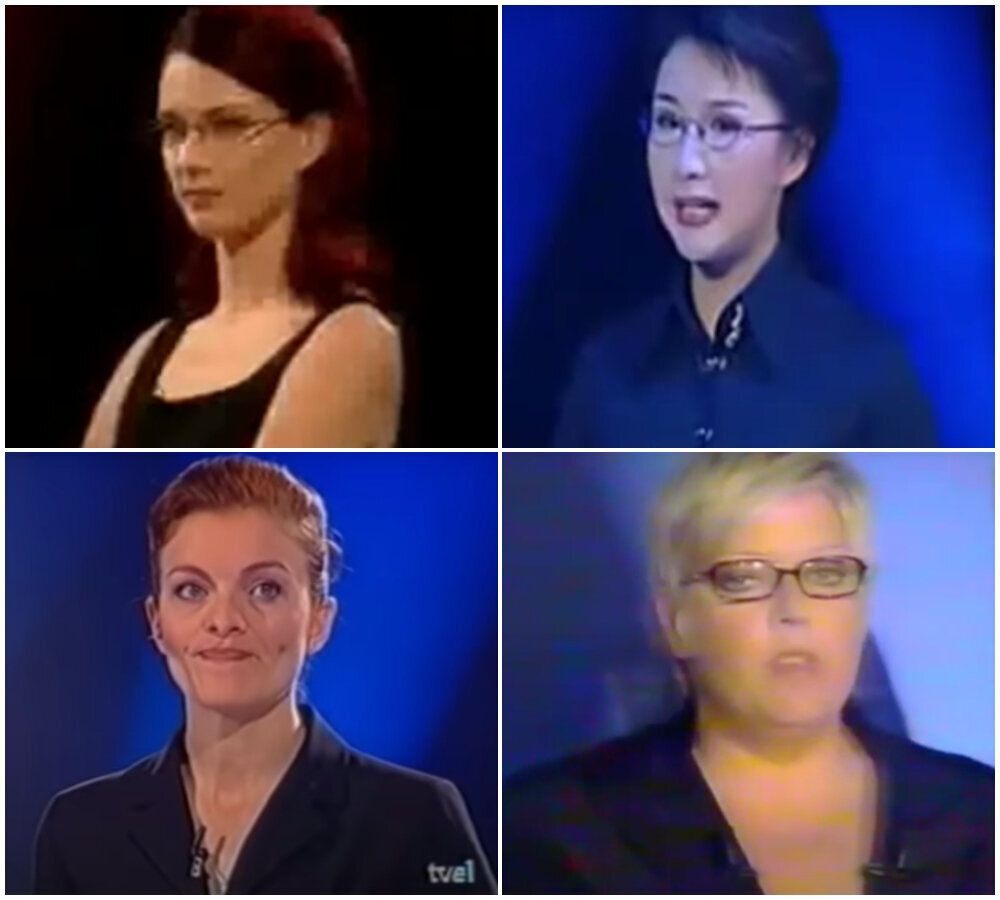 Hosts of The Weakest Link from around the world (clockwise) Finland, China, France and Spain.