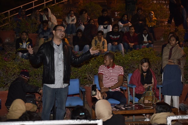 Dr Kafeel Khan speaks during the