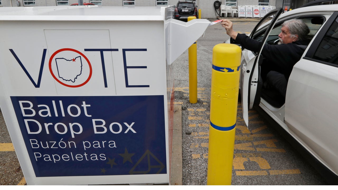 Trump is trying to stop Pennsylvania from using drop boxes, like the one seen here in Ohio, to accept absentee ballots.