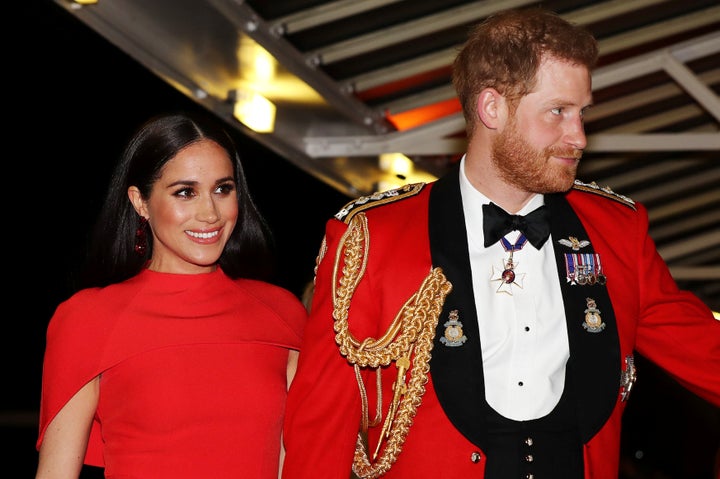 Meghan and Harry at one of their last engagements as working royals this March.