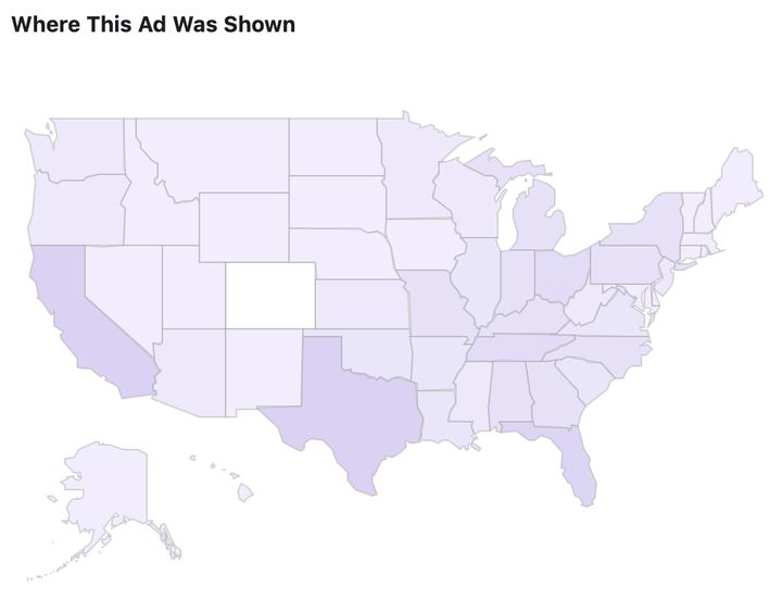 An Aug. 10 Facebook ad highlighting the close relationship between President Donald Trump and Sen. Cory Gardner (R-Colo.) has been seen the least in Colorado. 