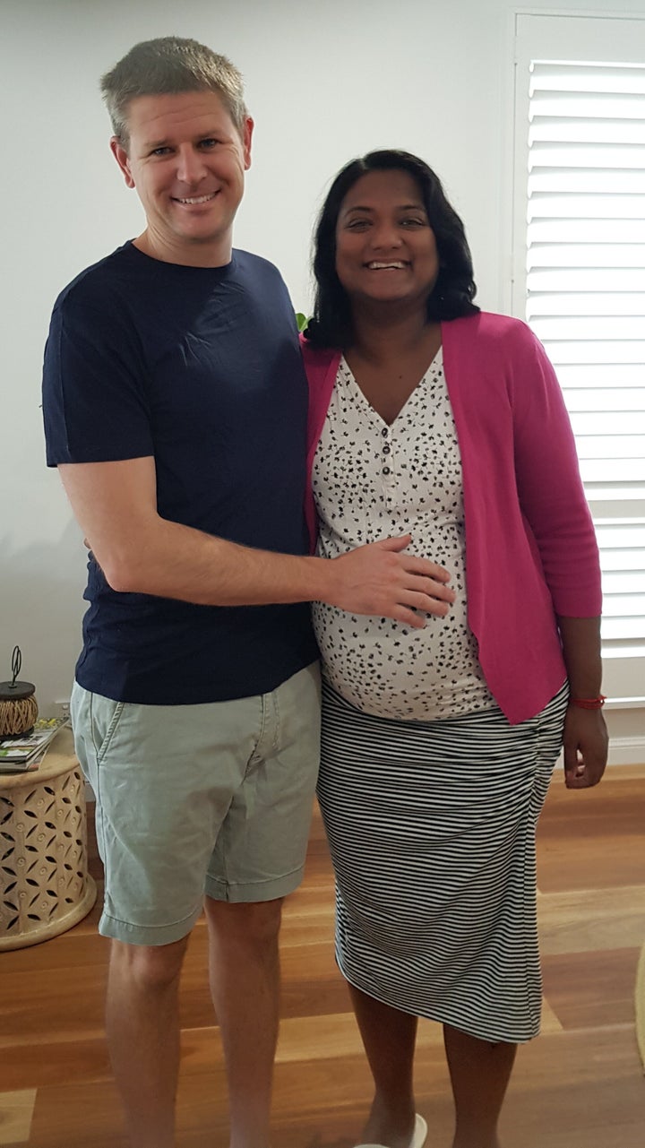 Paramedic Ben Orr was finally reunited with his wife Uma on Thursday after they spent the past seven months apart. Uma is due to give birth in Queensland next week. 