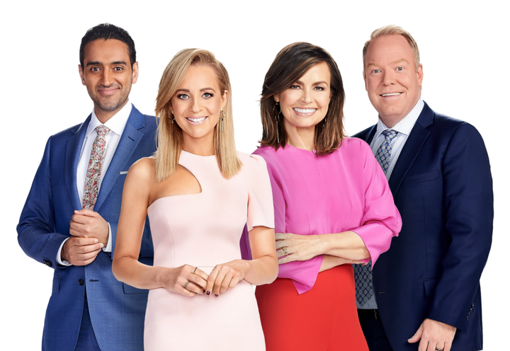 Egyptian Australian presenter Waleed Aly with his co-hosts on The Project