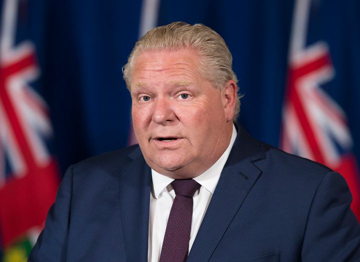 Ontario Premier Doug Ford speaks at daily COVID-19 pandemic update at Queen's Park in Toronto, Ont. in June 2020.
