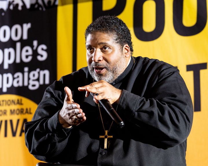 Rev. William J. Barber II speaks at a Poor People's Campaign event in Washington, DC on June 17, 2019. 