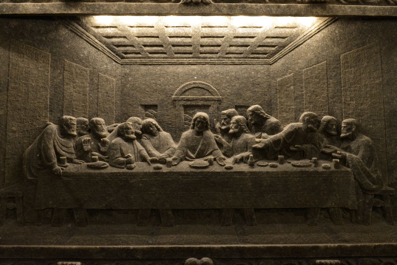 Das Abendmahl, Leonardo da Vinci, Kapelle der Heiligen Kunigunde, Salzbergwerk, Wieliczka, Polen (Photo by Schöning/ullstein bild via Getty Images)