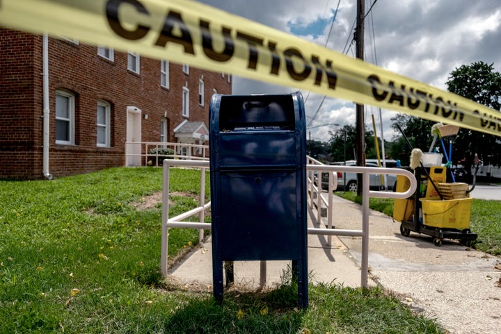 A mailbox near a construction site on in Washington on Friday.