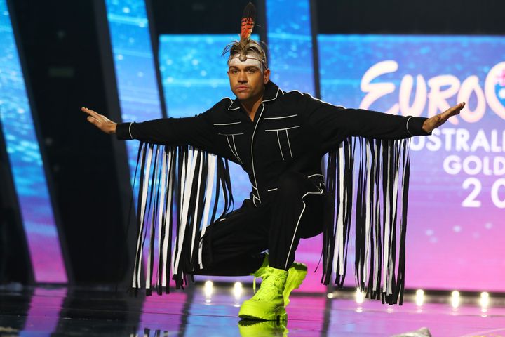 Mitch Tambo poses during a media call for Eurovision - Australia Decides at Gold Coast Convention and Exhibition Centre on February 07, 2020 in Gold Coast, Australia. 