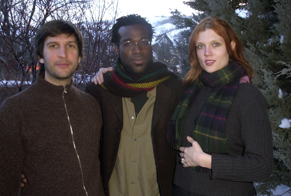 Joel Hopkins, Adebimpe and Kaili Vernoff at the Sundance Film Festival in 2001.