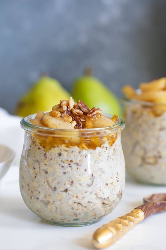 Vanilla Overnight Oats and Maple Spiced Pears from Orchids and Sweet Tea