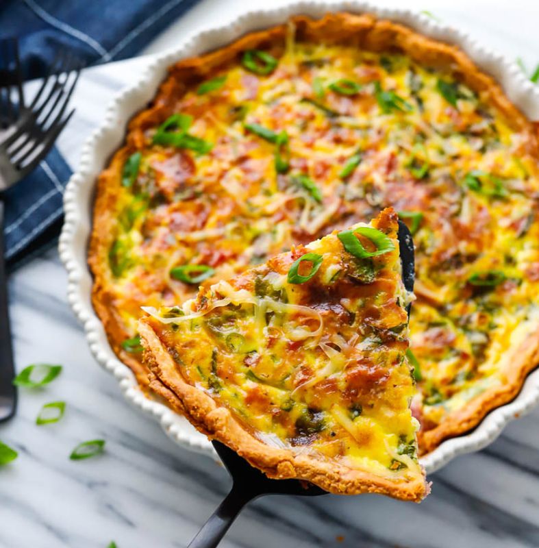 Loaded Spinach Bacon Quiche from This Worthey Life