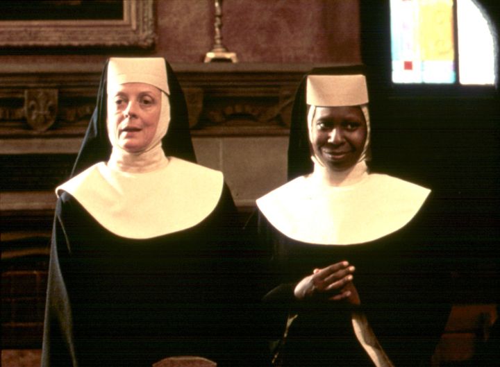 Maggie Smith appeared alongside Whoopi as Mother Superior 