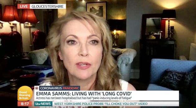 Emma Samms appearing on Good Morning Britain