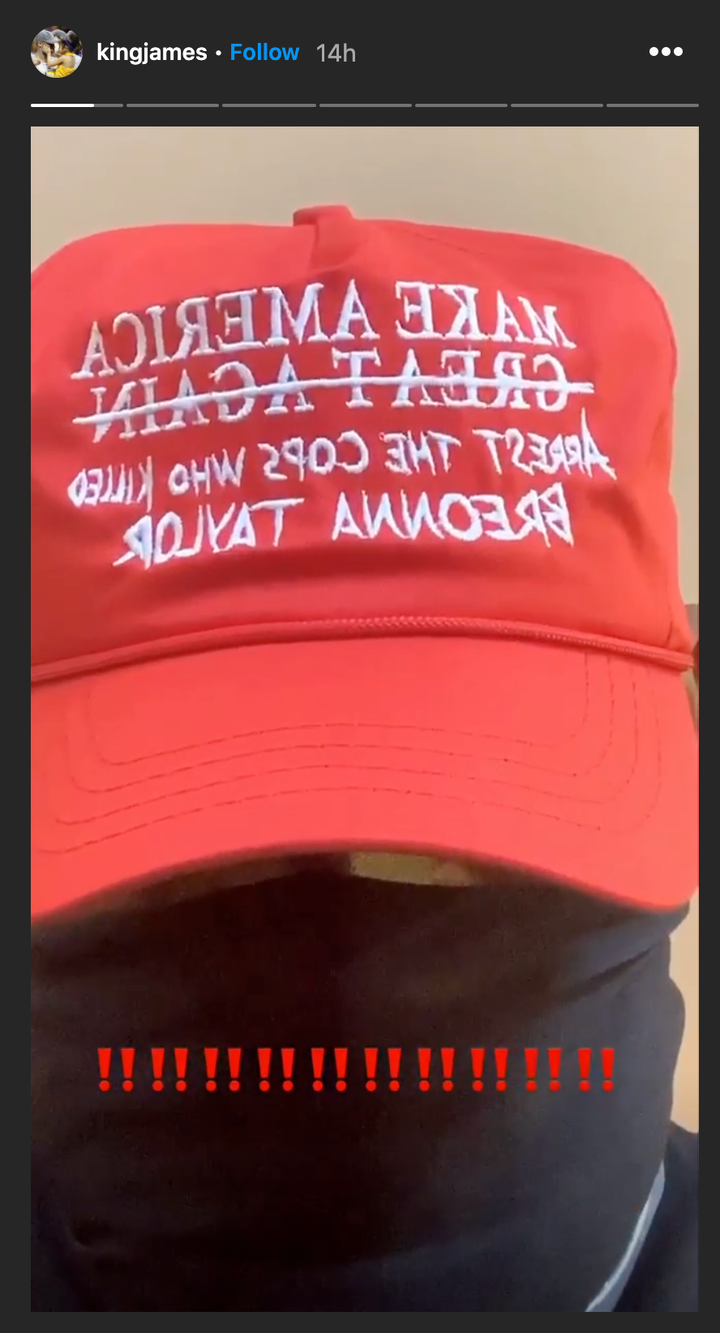 LeBron James Lakers Wear Crossed Out MAGA Hats Demanding Justice