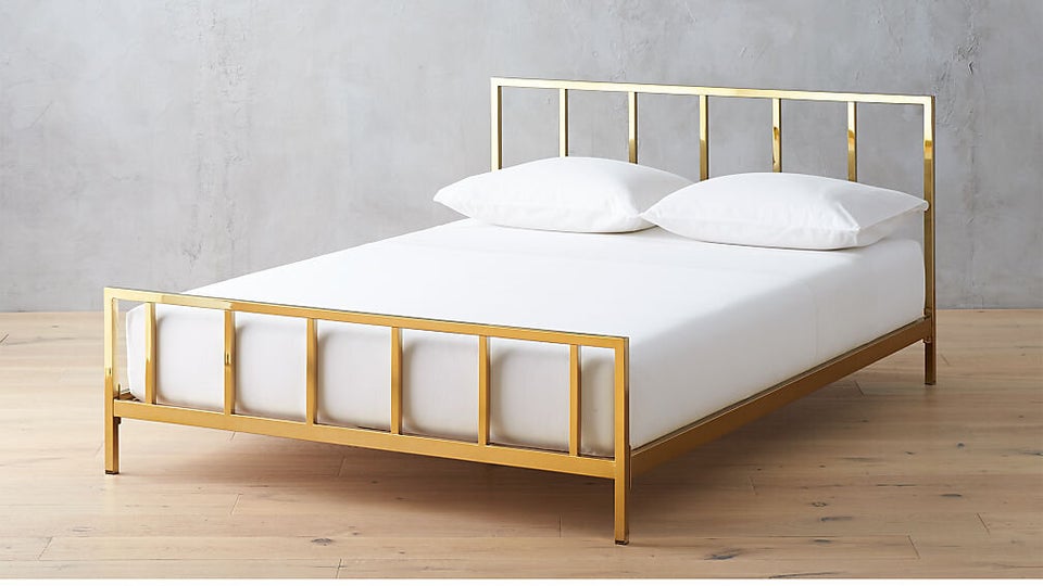 Alluring asian style bed frames The Prettiest Gold Bed Frames For Every Price Point And Style Huffpost Life