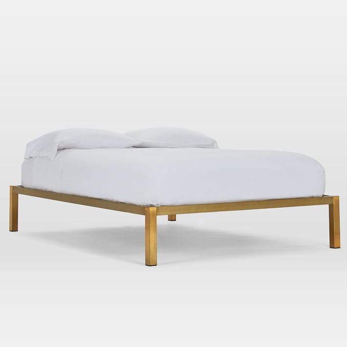 Gold bed deals frame and headboard