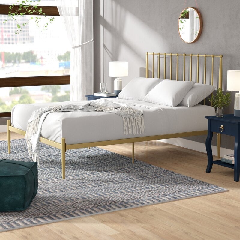 Gold metal deals platform bed