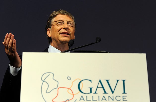 Billionaire Bill Gates speaks at the Gavi conference in London on June 13,